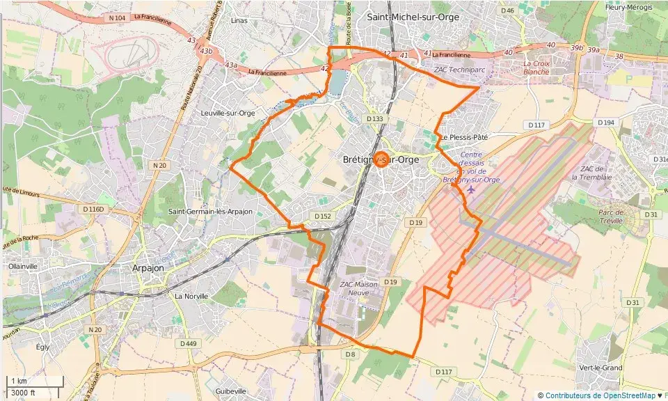 Brétigny-sur-Orge Limite communale